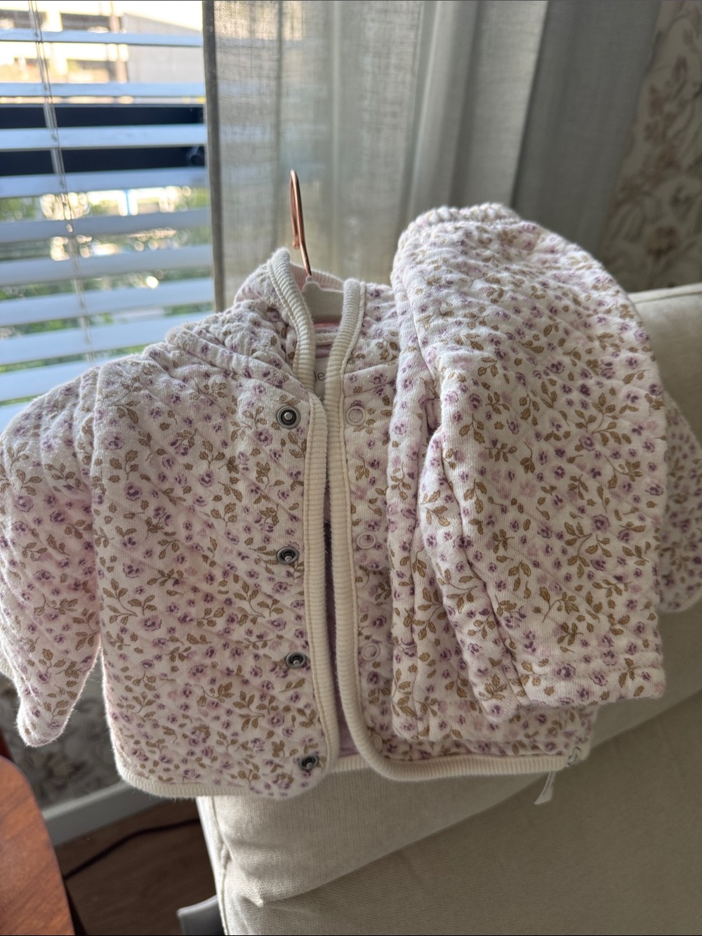 Adorable Organic Floral Jacket & Pants Set